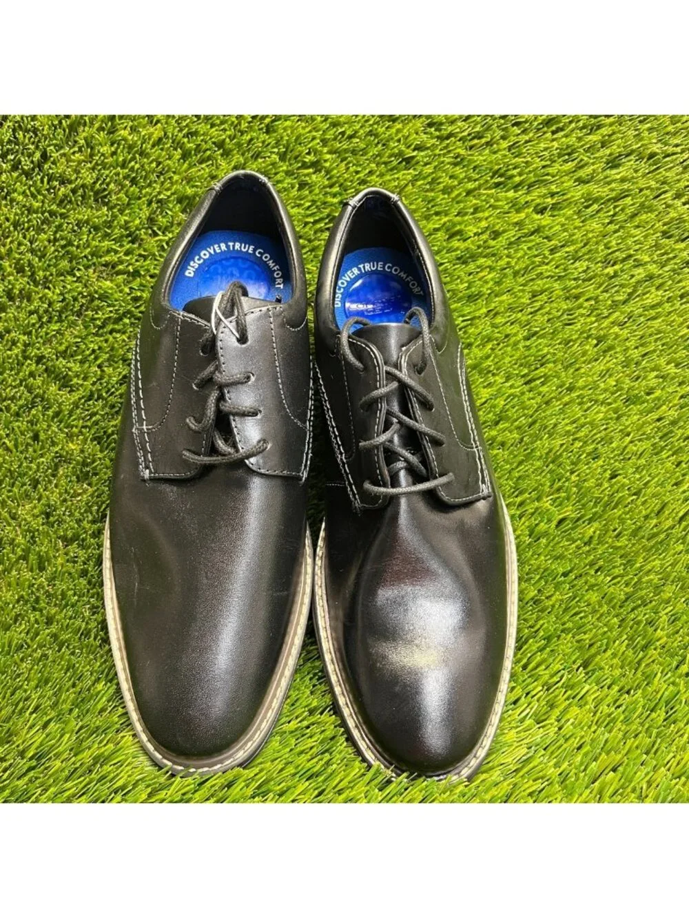 Nunn Bush Westfield Mens Size 8.5 Black Classic Plain Toe Oxford Dress Shoes